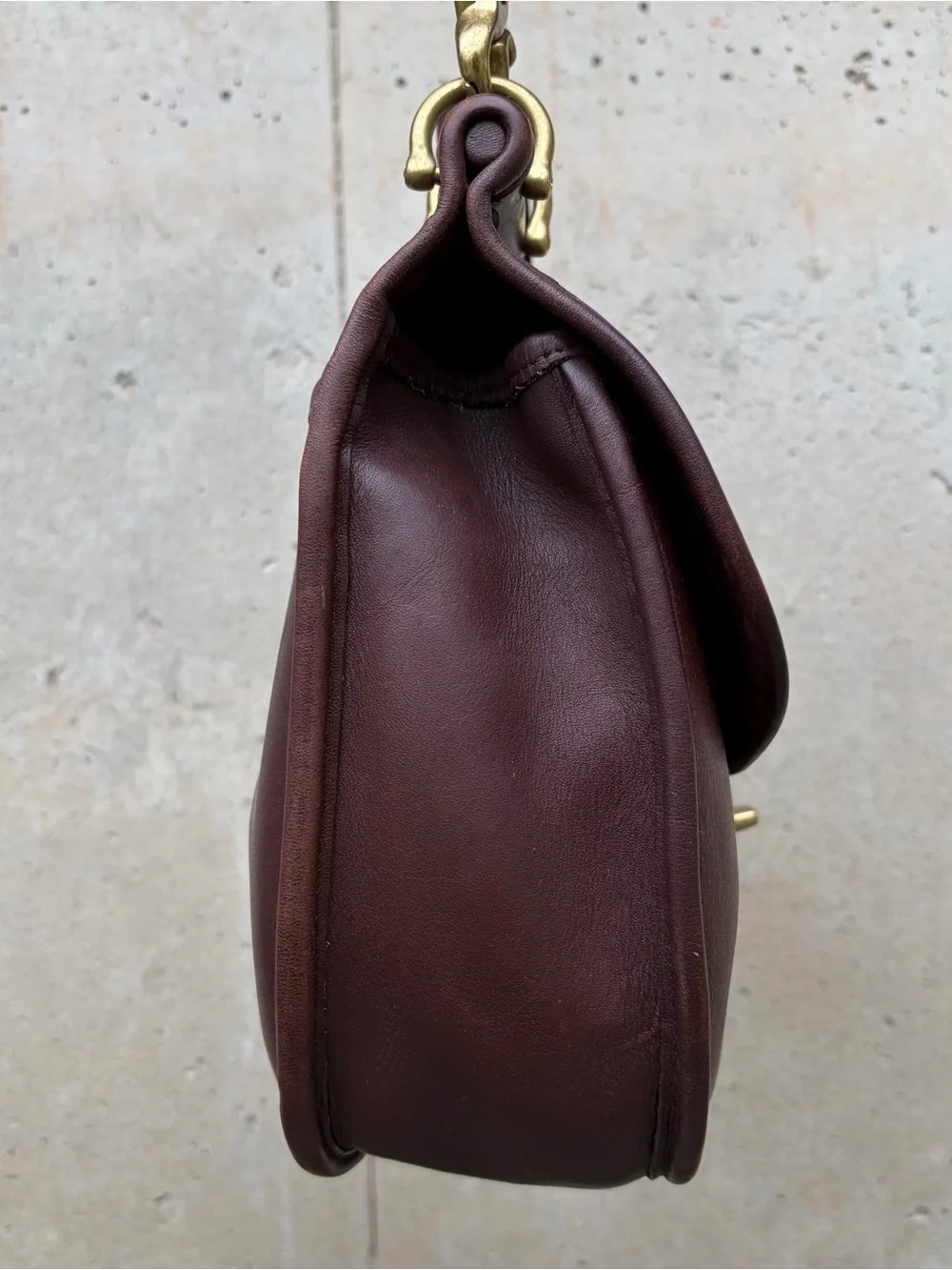 *RARE* Coach Sherbourne #9987 Mahogany Leather VTG 90s Top Handle Turnlock Bag - Picture 5 of 13